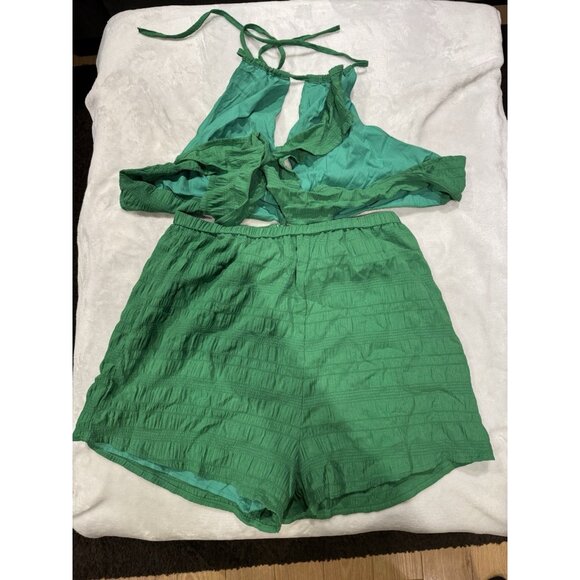 Women's Cut Out Tie Halter Neck Backless Summer Sleeveless Romper Jumpsuit Sz XL - Picture 6 of 6